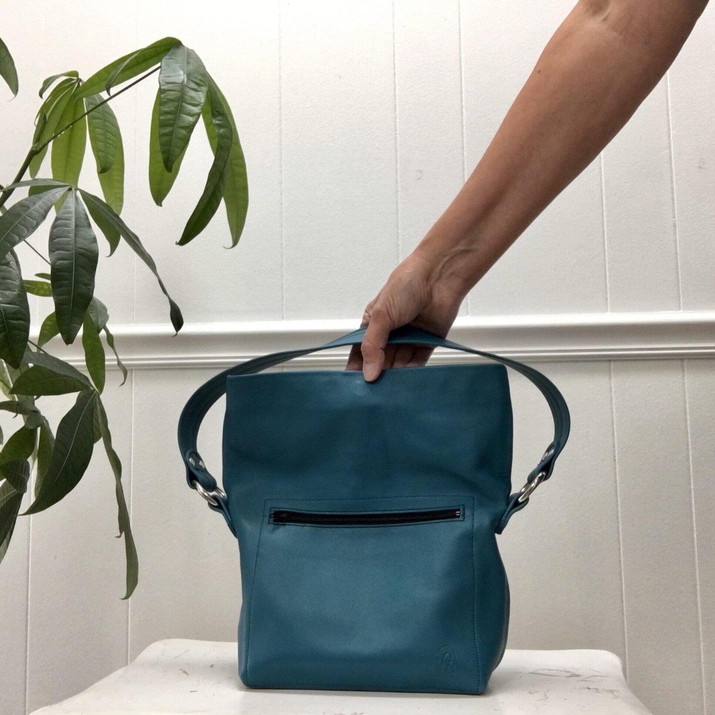 Sunny Soft Leather Handbag in Turquoise