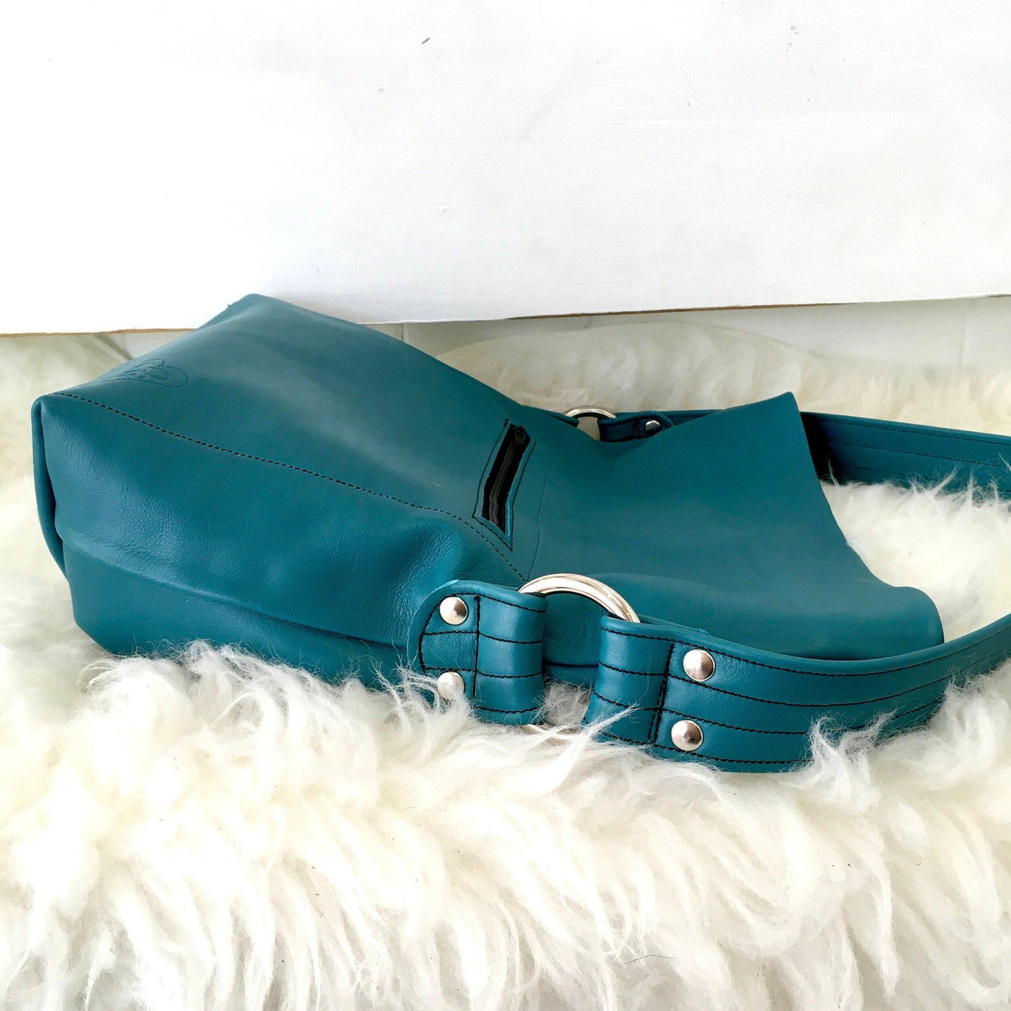 Sunny Soft Leather Handbag in Turquoise