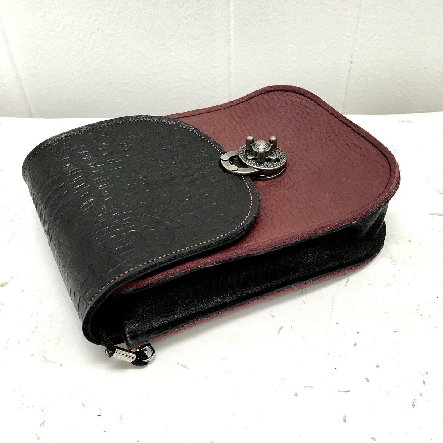 Essentials Convertible bag Red Mahogany- Black flap and gusset