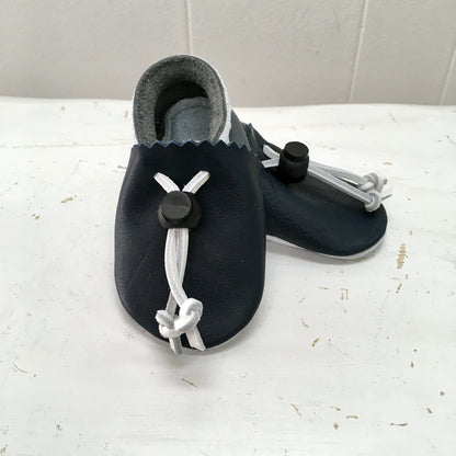 Two Toned Leather Moccasin Crawlers