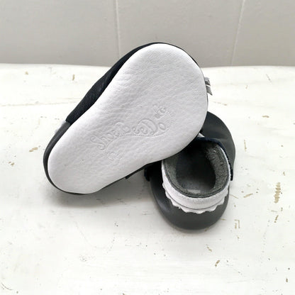 Two Toned Leather Moccasin Crawlers