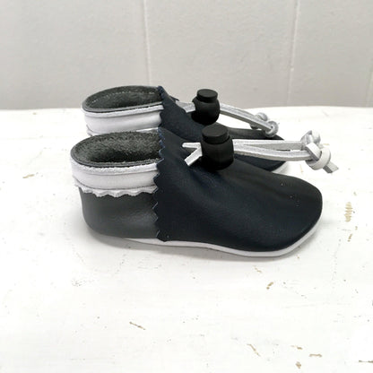 Two Toned Leather Moccasin Crawlers