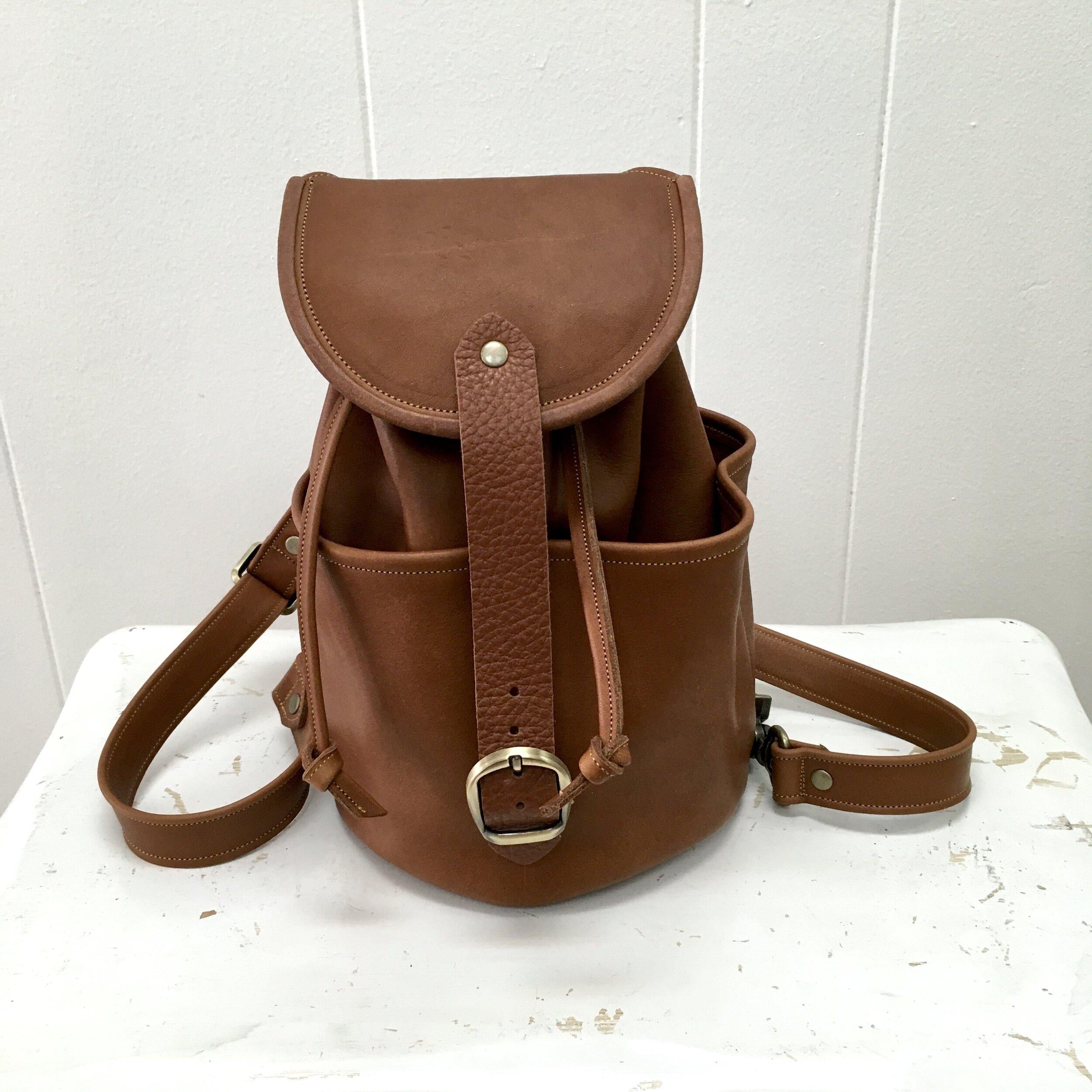 MINI BACKPACK PURSE Leather Small filia Dark Brown Leather & Caramel Suede  and Pocket Metal Buckles ,personalized Gift, Laser Engrave - Etsy Norway