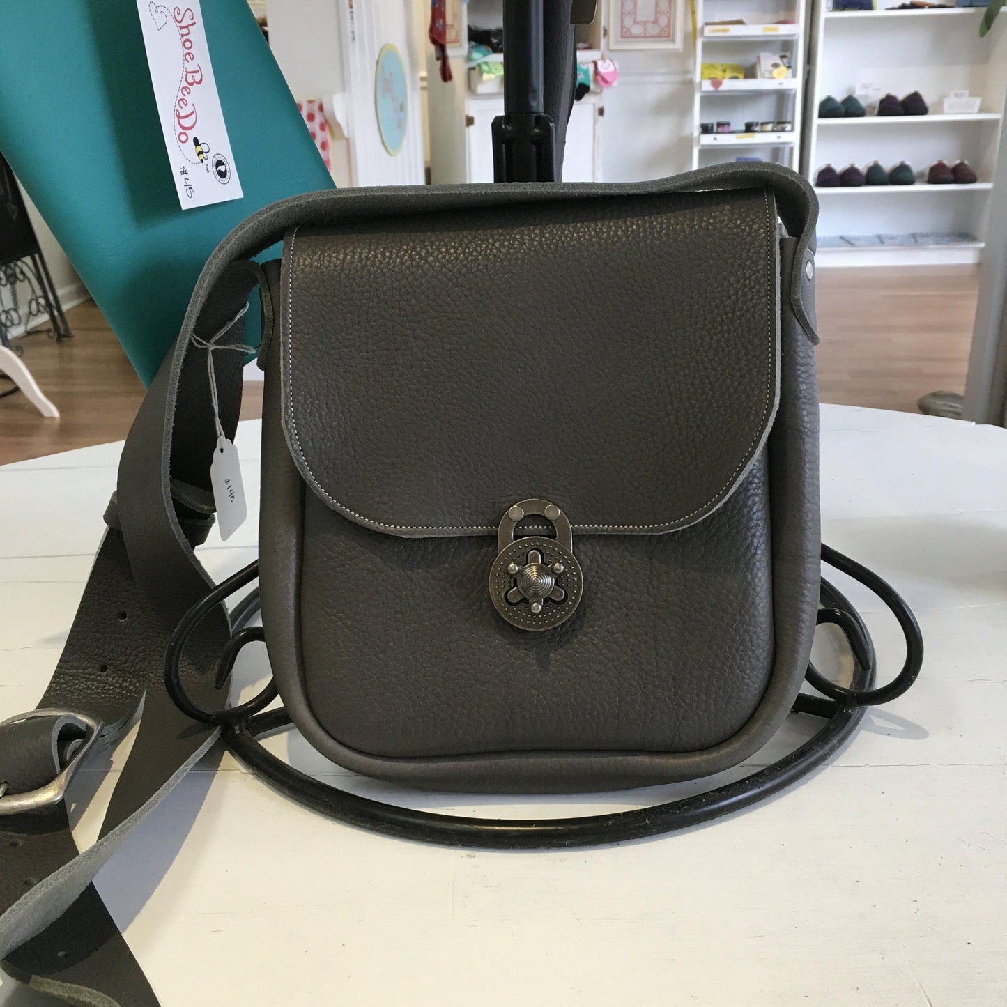 Glenda Crossbody Handbag in Black Bullhide