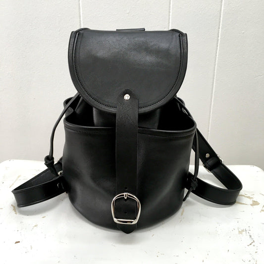 Mini  Backpack Black Leather